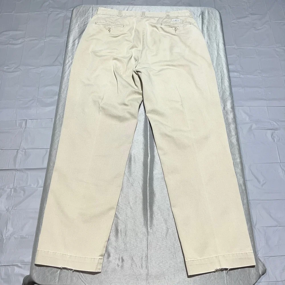 Polo Ralph Lauren Philip Pant Mens 36x34 Khaki Chino Cotton Straight Leg Beige